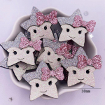 10 tk Viltkangast V&auml;rviline S&auml;rav Bepowder Kawaii Cartoon Bowknot Star Patch Aplikatsioon &Otilde;mblemine DIY Hair Bow K&auml;sit&ouml;&ouml;tarvikud