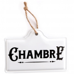 Les Tr&eacute;sors De Lily [R5086] - Metallist tahvel  Magamistuba  valge must - 18x12 cm valge