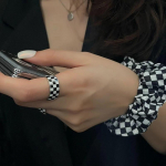 FOXANRY INS Mood Hip Hop S&otilde;rmused Vintage paarid Mustvalge Mustriga Disain Ehted 17mm h&otilde;be