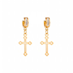 Naiste lihtsa armastuse kujuga rippk&otilde;rvar&otilde;ngad roosteta titaanist terasest ripatsk&otilde;rvar&otilde;ngad, kristallristi kullav&auml;rvi geomeetrilised k&otilde;rvakaunistused OneSize