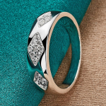 925 Sterling H&otilde;bedane Romb Tsirkoon 7 8 9 10 S&otilde;rmus naistele Mood Pulmad Kihluspeo Ehted 7