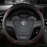 Mikrofiiber nahast auto roolikate 38cm 15 ; MG 3 5 6 HS ZS EV MG3 3SW MG5 MG6 MG7 ZR EHS GT EZS Auto jaoks RED O SHAPE