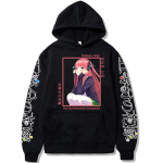 Jaapani anime The Quintessential Quintuplets Hoodies Nino Nakano Unisex Hoodies Prinditud naiste t&auml;navar&otilde;ivad vabaaja Harajuku dressipluus XS must