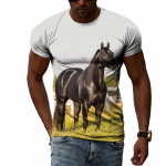 Isiksus Loov Disain Hobuse graafilised t-s&auml;rgid Meestele Suvemood vabaaja 3D-printimisega t-s&auml;rgid l&uuml;hikeste varrukatega Topid S