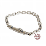 S925 h&otilde;bedast k&auml;ev&otilde;ru isikup&auml;ra Retro Do Old Cross Chain Euroopa ja Ameerika moepaari k&auml;ev&otilde;ru 19CM