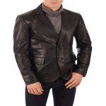 NOORA Meeste lambanahast drakpruun nahast bleiser | Slim Fit formaalne bleiser kahe nupuga mantliga | Luksuslikud kingitused talle XXXL