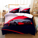Luksusautoteemaline kodu voodipesukomplekt Sportautode tr&uuml;kkimine tekikate Padjap&uuml;&uuml;r Voodilina/kaheinimesevoodi t&auml;issuuruses voodipesu Kodukaunistus Baby 100x135cm