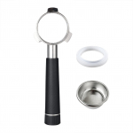 54 mm 3 k&otilde;rvaga p&otilde;hjata portafilter legeeritud k&auml;epidemega roostevabast terasest peaga, mis sobib must