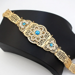 Helesinine V&ouml;&ouml; Naiste mitmekihiline kivist ketist kaelakee Belt Jewelry pruudi ehete komplekt sinine