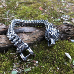 Titaanterasest Viking k&auml;ev&otilde;ru Meeste vintage paks kett Roostevabast terasest hundimoe k&auml;ev&otilde;ru 19cm
