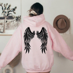 Wings Hoodie Naiste Pusad Pusad Pullovers Quote Unisex Street Style Pure Cotton Esteetilised top džemprid Fit kapuutsid 3XL roosa