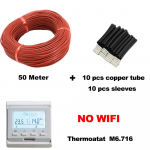 50M k&uuml;ttekaabel ja p&otilde;randak&uuml;tte termostaat 12K p&otilde;randasooja juhe 33oomi/m programmeeritava temperatuuriregulaatoriga wire and thermostat
