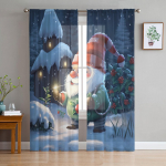 J&otilde;ulup&auml;kapiku Firefly k&uuml;&uuml;nlavalgus Magamistoa l&auml;bipaistev l&auml;bipaistev kardinad P&uuml;hadekaunistused Aken Voile t&uuml;llkardin 135W x 114H(cm)