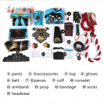 Lardoo Games  Gorou Cosplay Kost&uuml;&uuml;m Meestele Sinine Rebasepoisi Kost&uuml;&uuml;m Halloweeni P&uuml;ksid Saba T&auml;iskomplekt L-(Costume+Wig)
