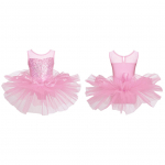 Balletitants Tutu Kleit Lapsed T&uuml;drukud Litrid Tantsutrikood Varrukateta V&otilde;imlemine Iluuisutamise tantsuriided 5-6 Years roosa