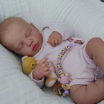 49 cm Reborn nukk k&auml;sitsi joonistatud juustega LouLou vasts&uuml;ndinud beebi elutruu t&otilde;eline pehme puudutusega kvaliteetsed beebinukud