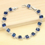 Sinine safiirroheline smaragd 925 h&otilde;bedane k&auml;ev&otilde;ru naistele kingituste ehete laoarvestus sinine