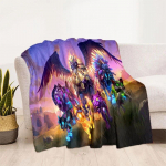 World of Warcraft muster &uuml;lisuur manta diivanvoodi kate pehme ja karvane tekk pleed Pehme soe flanell Viskade tekid f&auml;nnidele kingitus 125x150cm 50x60inch