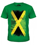 Jamaica Grunge Flag T-s&auml;rk T-s&auml;rk l&uuml;hikeste varrukatega T-s&auml;rk Lahe graafiline T-s&auml;rk S