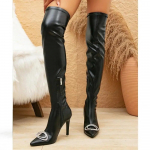 Eilyken Seksikas terava varbaga &uuml;le p&otilde;lve Saabasaabas Naiste talvek&uuml;ljel t&otilde;mblukuga &otilde;hukesed k&otilde;rged kontsad Stripper pikad papud Kingad 35 must