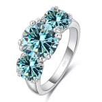 SACE GEMS GRA sertifitseeritud 2 kate moissanite s&otilde;rmus VVS1 Lab teemant pasjanssi s&otilde;rmus naistele kihluslubaduse pulmapaela ehted 6 sinine