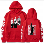 Jujutsu Kaisen Anime kapuuts Gojo Satoru Printiga kapuutsiga pullover Harajuk meeste t&auml;navar&otilde;ivad, mood vabaaja kevad- ja s&uuml;gisriided 4XL punane