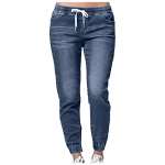 Naiste mood vabaaja keskmise v&ouml;&ouml;koha taskuga Teksad P&uuml;ksid Denim vabaaja p&uuml;ksid M tumesinine v&auml;rv