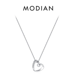 MODIAN Real 925 Sterling Silver Romantiline Lihtne S&uuml;dame Ripats Kaelakee Klassikaline Link Keti Kael Naistele Pulma Peened Ehted h&otilde;be