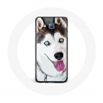 &Uuml;mbris Samsung Galaxy Grand prime Siberian White Husky Blue Eyes jaoks