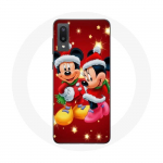Coque pour Samsung Galaxy A02 Mickey Mouse et Minnie Mouse le jour de No&euml;l