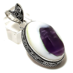 Natural Super Amethyst 23 Gemstone 925 Sterling Silver Pendant 2.05 g2o09