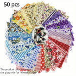 50 tk erineva mustriga lapiline popliinkangast kimp ruudud 10x10 cm teppimine Scrapbooking Artcraft k&auml;sitsi valmistatud kangas DIY 50 pcs Random color