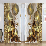 2 tk Golden Peacock kardin &Otilde;ppetuba K&ouml;&ouml;k Elutuba &Uuml;hiselamu varraste tasku Top Aknakatted Magamistoa tarvikud Kodusisustus W75xH166(CM)x2PCS-Rod pocket