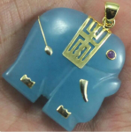 hulgim&uuml;&uuml;k uus disain loomakujuline peen ehe sinine Looduslik nefriit elevant Ripats