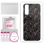 apgo Protective Skin Sticker for the back compatible with vivo Y51s, Wrap Film, Foil, Vinyl - Pattern Carbon Black Pixel
