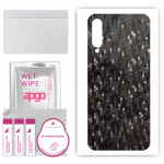 apgo Protective Skin Sticker for the back compatible with Xiaomi Mi A3, Wrap Film, Foil, Vinyl - Pattern Carbon Black Pixel