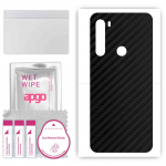 apgo Protective Skin Sticker for the back compatible with HTC U20 5G, Wrap Film, Foil, Vinyl - Pattern Carbon Black
