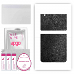 apgo Protective Skin Sticker for the back compatible with Samsung W23 Flip, Wrap Film, Foil, Vinyl - Pattern Black Leather