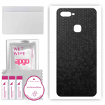 apgo Protective Skin Sticker for the back compatible with Oppo F9 (F9 Pro), Wrap Film, Foil, Vinyl - Pattern Black Honeycomb