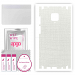 apgo Protective Skin Sticker for the back+sides compatible with Xiaomi Redmi Note 9 Pro, Full Wrap Film, Foil, Vinyl - Pattern White Fabric