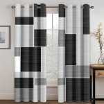 Moodsa stiili abstraktsed geomeetrilised 3D-prinditud kardinad magamistoa, elutoa, k&ouml;&ouml;gi jaoks, rulood, aknast p&otilde;randani cortina 2 tk (50Wx50H)x2(CM)&Rod Pocket