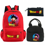 3 tk/komplekt Seljakott Dragon Ball Prinditud raamatukott l&otilde;unakoti pliiatsikarbiga Teismelise Lapse T&uuml;druku Poisi Koolikott Seljakott