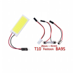 1 komplekt valge 6W auto T10 COB 36 kiibiga LED valge sisevalgustuse paneel BA9S Festoon kuppellambi adapter 1 Set valge