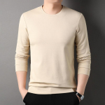 Meeste pikkade varrukatega T-s&auml;rk Kevadine uus noorte ja keskealiste lihtne vabaaja &uuml;hev&auml;rviline pullover kaelusega T-s&auml;rk M