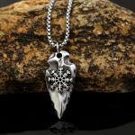 Meeste loominguline roostevabast terasest kaelakee ehted Viking Arrow Rune Euroopa ja Ameerika retro titaanist terasest ripats 60CM