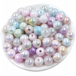 50 tk &uuml;mmargused helmed k&auml;sitsi valmistatud tarvikud AB v&auml;rvi ehted helmestega materjal DIY k&otilde;rvar&otilde;ngad k&auml;ev&otilde;ru 8/10 mm kahev&auml;rviline kaelakee mood 8mm valge