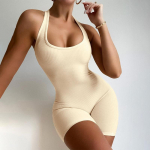 Euroopa ja Ameerika stiilis varrukateta seljata taljekollektsioon &uuml;hev&auml;rviline k&otilde;rge v&ouml;&ouml;kohaga fitness-jooga kombinesoon S must