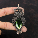 Austraalia kroomikalt kaltsedoonist ripats, vasest traadist m&auml;hitud ripats, k&auml;sitsi valmistatud &ouml;&ouml;kulli ripats, vasest ehe, looduslik v&auml;&auml;riskivist ripats, kingitus naistele