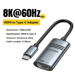 Essager HDMI-USB-t&uuml;&uuml;pi C-adapter iPhone'i MacBook Pro Air iPadile Samsung Galaxy 8K@60Hz 4K@120Hz/144Hz HD-teleri kaablimuundur 8K 60Hz hall