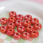 Abacus eraldatud helmed kaelakee helmestega materjal 10 tk DIY k&auml;sitsi valmistatud 14 mm akr&uuml;&uuml;lv&auml;rvi mobiiltelefoni kett Suure auguga juuksetarvikud &otilde;rnad ehted punane